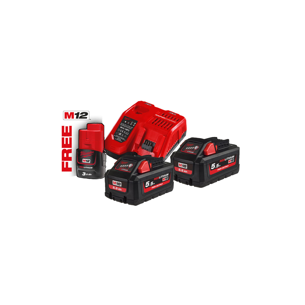 Akku Starterset M18HNRG-552 18V 5,5 Ah High Output